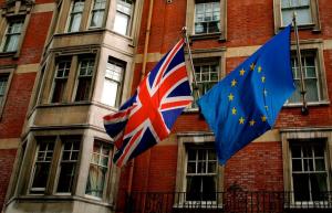 United Kingdom and European Union flags